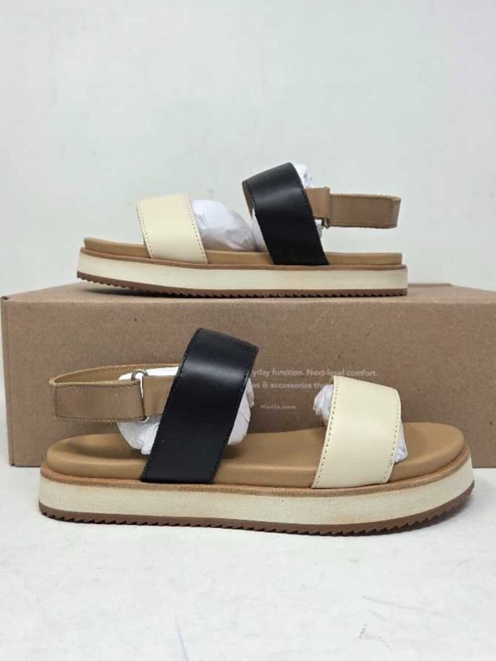 New 6.5 Nisolo x Anthropologie Go-To Flatform platform sandals Bone / Black #2